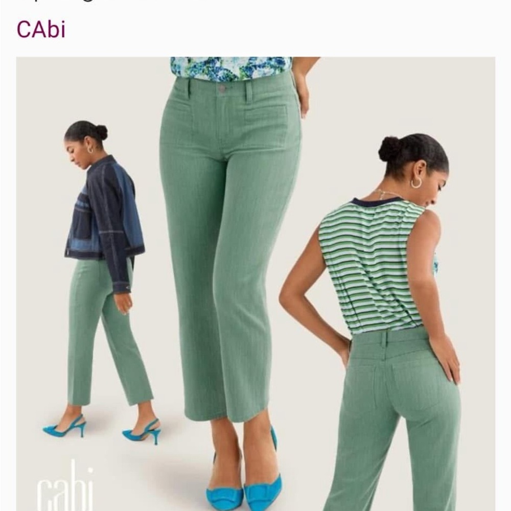 CAbi Mint Green Straight Leg Trousers